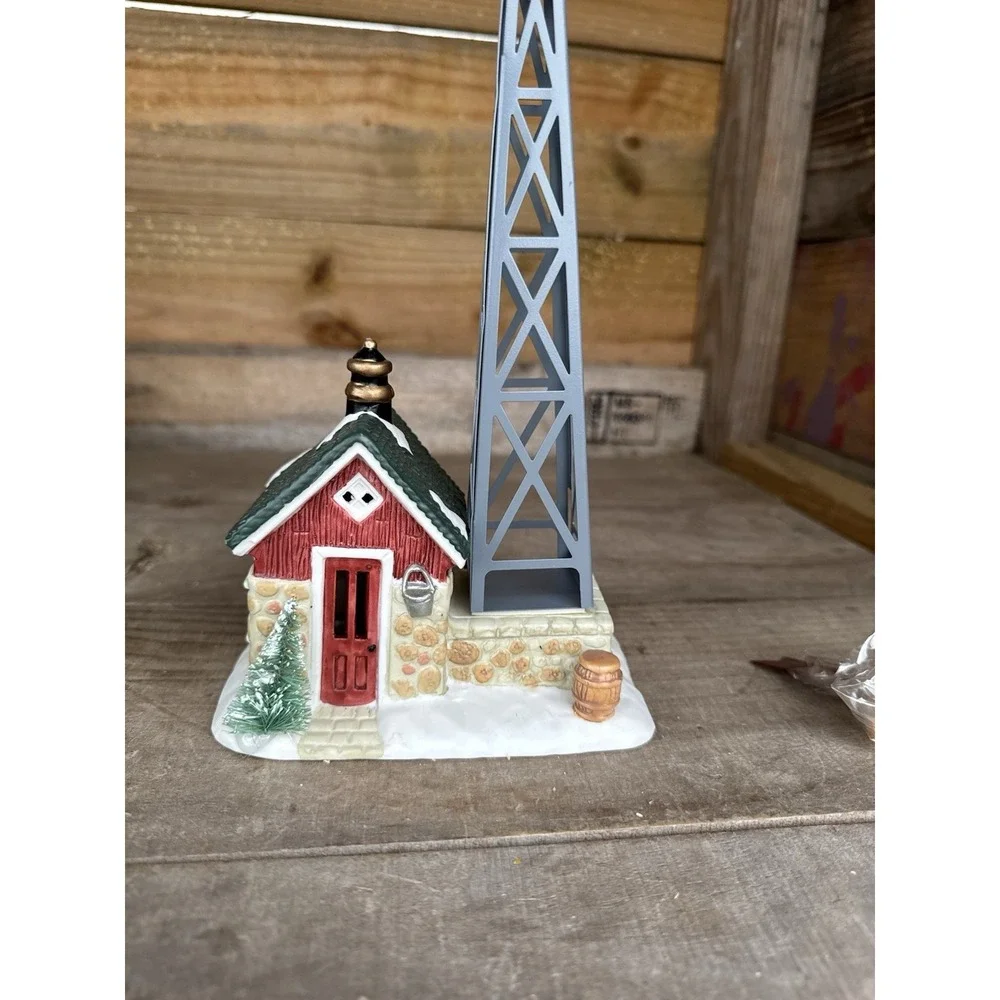 Christmas Valley 1993 Farm Windmill & Pump House Lighted Christmas Village *READ